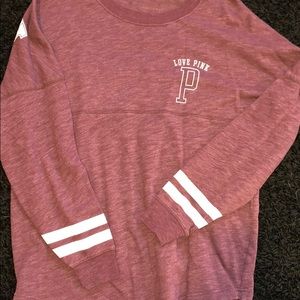 Pink oversized long sleeve shirt